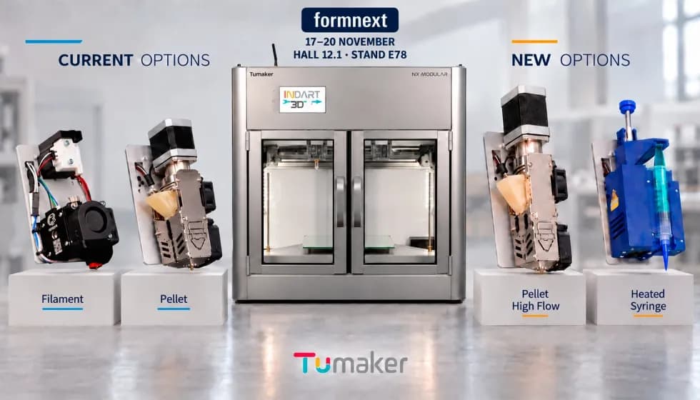 Indart3D presenta nuevos cabezales de extrusión en Formnext 2026