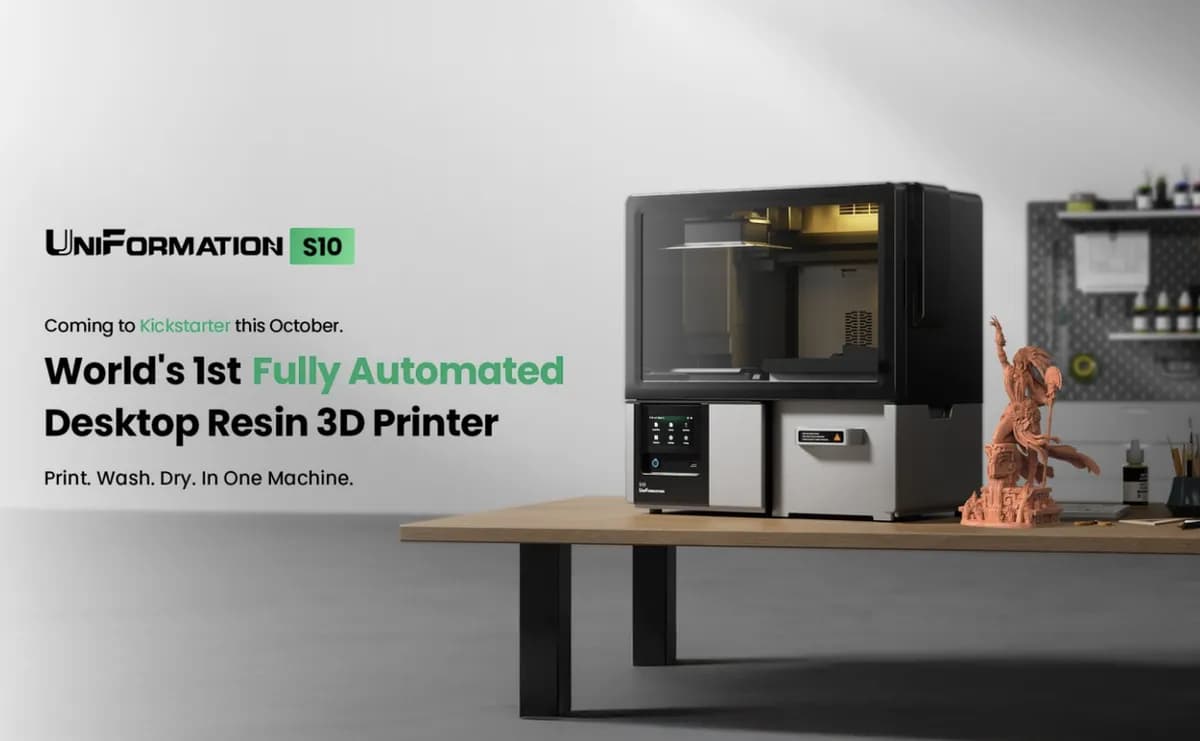 UniFormation S10: impresora 3D de resina con limpieza automática a partir de 999 dólares