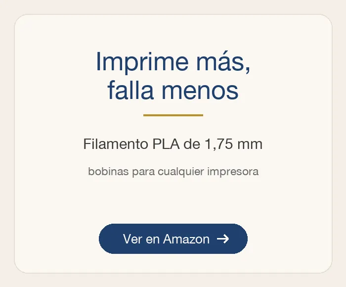 Imprime más, falla menos: Filamento PLA de 1,75 mm, bobinas para cualquier impresora. Ver en Amazon