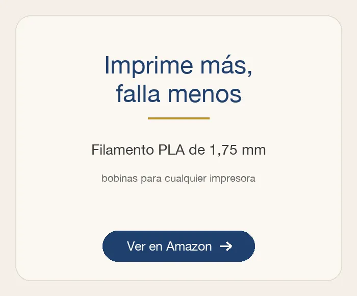 Imprime más, falla menos: Filamento PLA de 1,75 mm, bobinas para cualquier impresora. Ver en Amazon