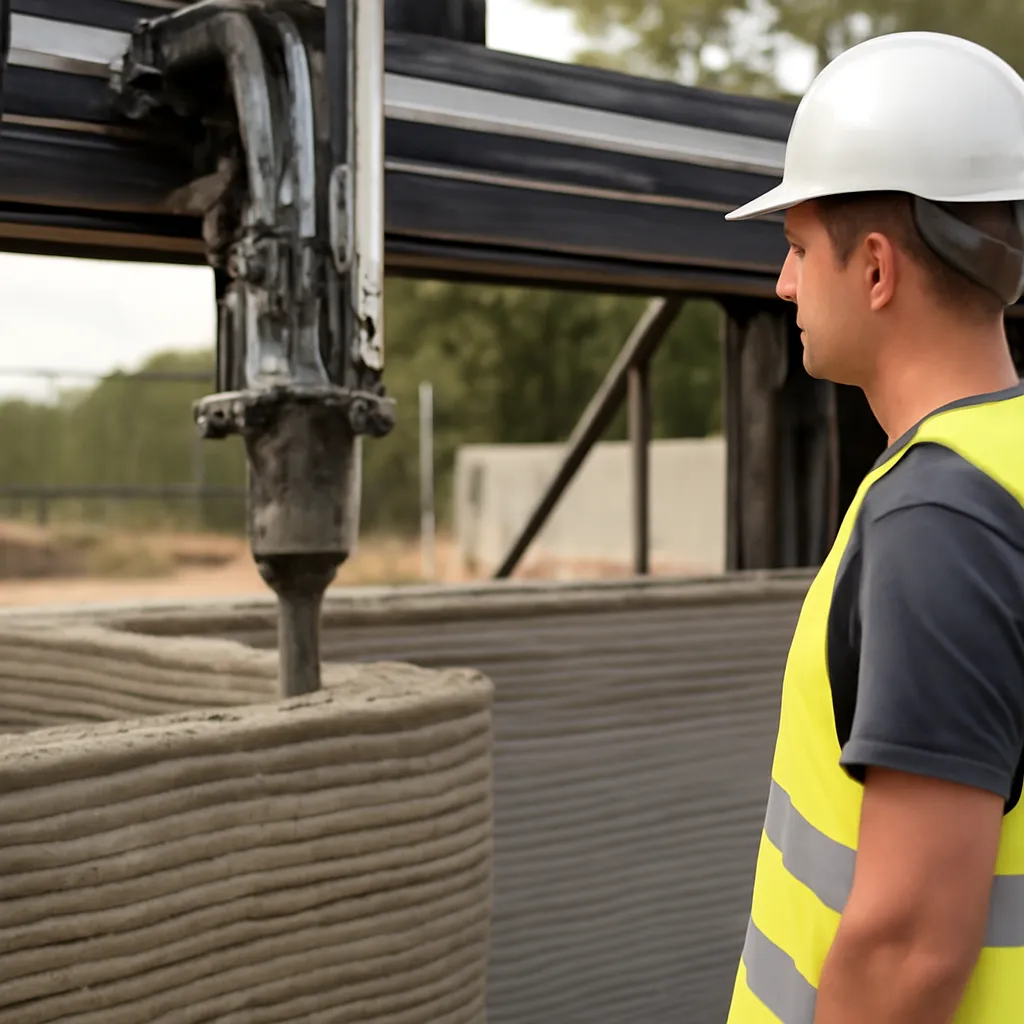 Impresión 3D de hormigón bajo en carbono para la construcción